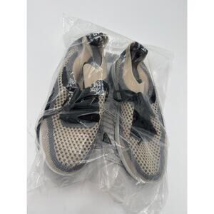 Women’s EU 36 Slip On Sneakers Breathable Mesh Athletic Cream Blue Black